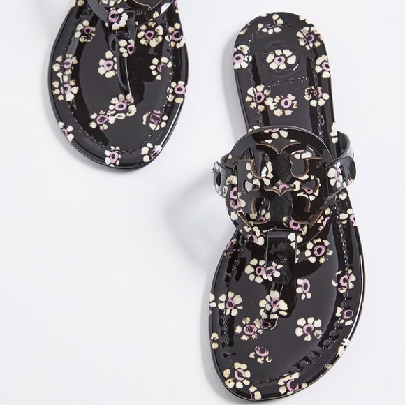 tory burch floral flip flops